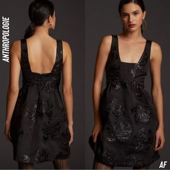 ANTHROPOLOGIE MAEVE BLACK COCKTAIL DRESS NEW SIZE 6 - Picture 1 of 7